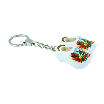 Sleutelhanger met 2 klompjes van 4 cm Wit, Ophalen of Verzenden, Nieuw