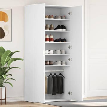vidaXL Schoenenkast 80 x 39 x 178 cm Bewerkt hout Wit, Verzenden, Nieuw