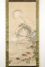 Kwartels onder de maan - Papier - Okamoto Shuki (1807-1862)