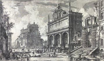 Giovanni Battista Piranesi (1720-1778) - Veduta del Castello, Antiek en Kunst