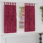 vidaXL Velvet Gordijnen 2 pcs Wijnrood 175 x 140 cm Fluweel, Verzenden, Nieuw, Rood