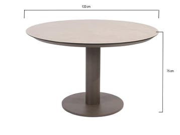 Sarah dining tuintafel 120xH75 cm printed ceramic terre, Ophalen of Verzenden, Nieuw