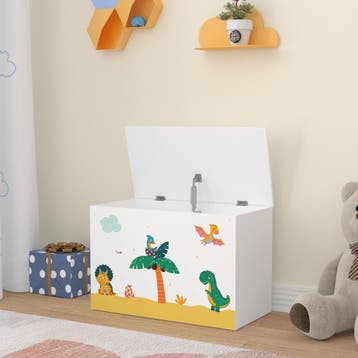 [en.casa] Doos voor speelgoed Oleiros 40x60x30 cm dinosaurus, Verzenden, Nieuw