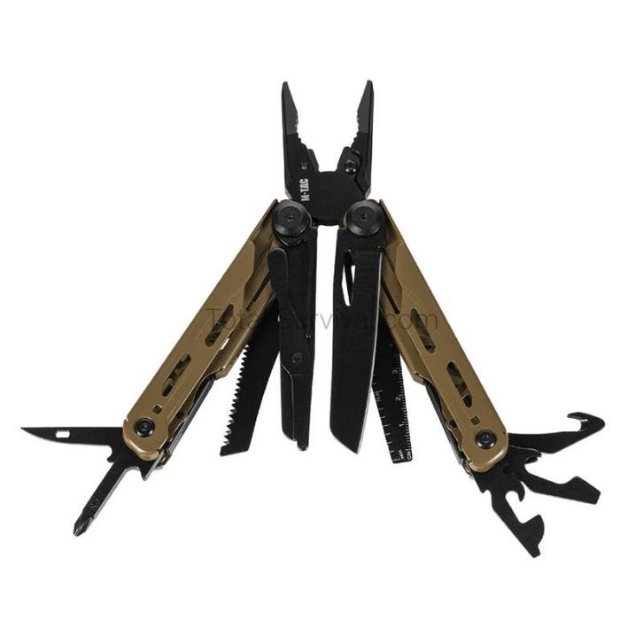 M-Tac Yukon multitool type 13, RVS, Bruin/zwart, Caravans en Kamperen, Kampeergereedschap, Nieuw, Ophalen of Verzenden
