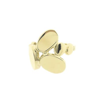 Abstract gouden ring, Sieraden, Tassen en Uiterlijk, Ringen, 18 tot 19, Gebruikt, Overige kleuren, Ophalen of Verzenden