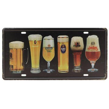 Retro wandbord voor aan de muur 6 soorten bier., Huis en Inrichting, Ophalen of Verzenden, Nieuw