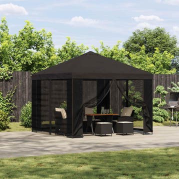 vidaXL Tuin Gazebo met Zijwanden 3 x 3 m Antracietkleurig, Verzenden, Nieuw