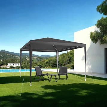 Paviljoen Farah, waterdicht, steeksysteem, 3x3m - grijs, Tuin en Terras, Partytenten, Verzenden, Nieuw