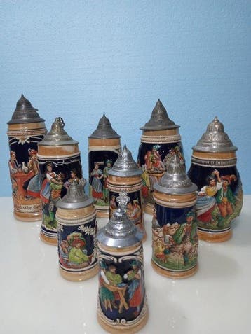 Bierpul (9) - Aardewerk, Peltro - Steinkrug Duitsland