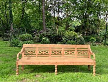 Stationsbank | 240cm breed | Teakhout | Voorradig! |, Tuin en Terras, Tuinbanken, Ophalen of Verzenden, Nieuw, Teakhout