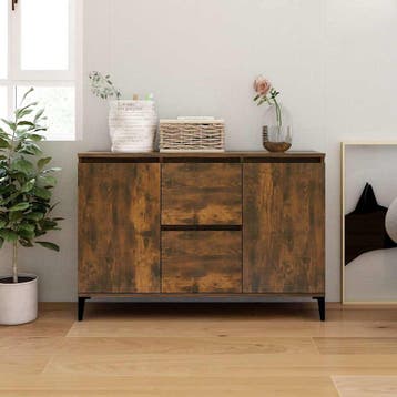 vidaXL Dressoir 102x35x70 cm bewerkt hout gerookt, Huis en Inrichting, Verzenden