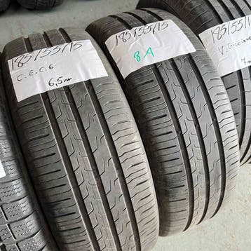 2 x Continental EcoContact 6 185-55-15 Zomerbanden 6,5mm, Auto-onderdelen, Gebruikt, 15 inch, Band(en), Personenwagen