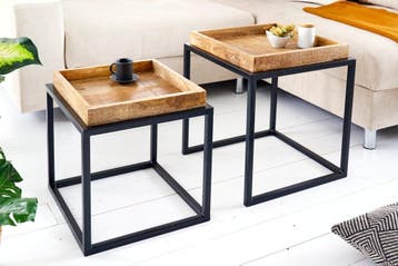 industrieele bijzettafel set van 2 SERVITEUR 45 cm metalen, Ophalen of Verzenden, Nieuw