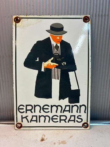 Ernemann Ernemann Kameras – Klassiek Emaille Reclamebord, Nieuw