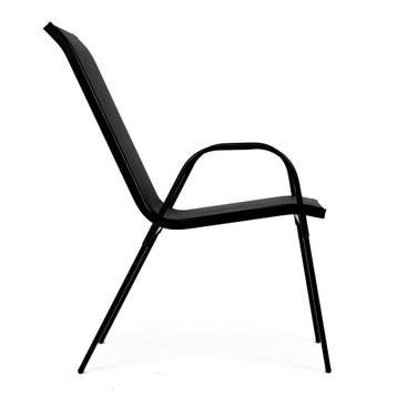 Tuinstoelen Set 2 Zwart | Stapelbaar | Nieuw | OP=OP, Ophalen of Verzenden, Nieuw, Metaal, Stapelbaar
