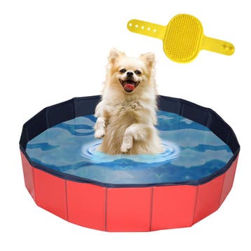 Hondenzwembad + borstel | Zwembad voor honden | Ø80x20cm, Verzenden, Nieuw
