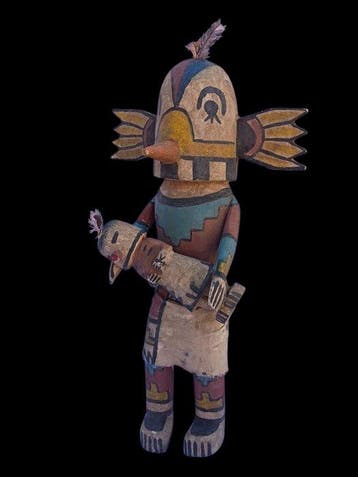 Exceptionnelle Belle et très Grande poupée ,style Kachina -