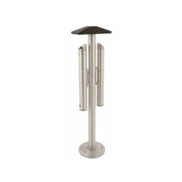 Vrijstaande dubbele asbakpaal aluminium, Verzenden, Nieuw