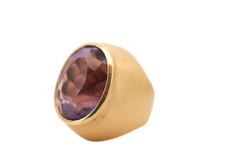 Ring - 19.2 kt. Geel goud Amethist, Nieuw