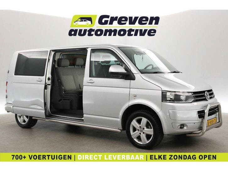 Volkswagen Transporter 2.0 TDI L2H1 140PK | DC | 6 Zits |, Auto's, Bestelauto's, Handgeschakeld, Diesel, Zilver of Grijs, Volkswagen