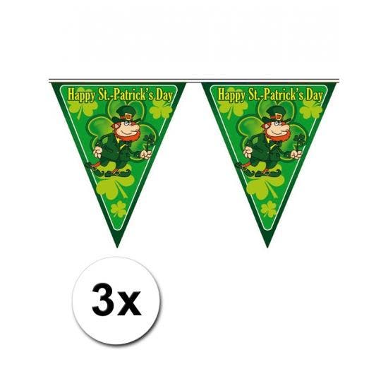 3x Themafeest vlaggenlijn St. Patricks Day - St. Patricks .., Hobby en Vrije tijd, Feestartikelen, Ophalen of Verzenden