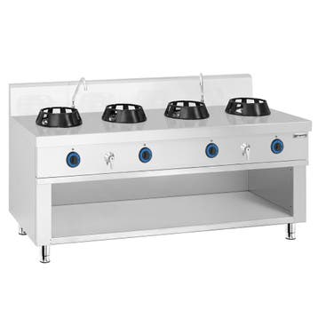 GGM Gastro | Gas woktafel - 56 kW - 4 branders - incl. 2 |, Verzenden