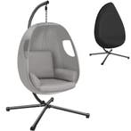 Hangstoel Anika met frame en kussen 160 kg - lichtgrijs, Verzenden, Nieuw