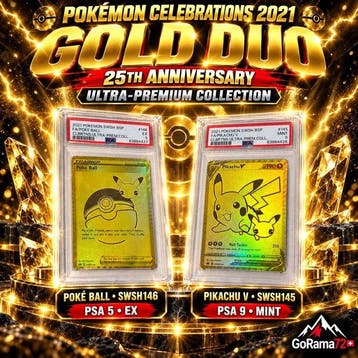 Pokémon - 2 Graded card - Pikachu, Poké Ball SWSH145 /, Nieuw