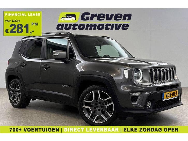 Jeep Renegade 1.3T Limited 151PK | Grijs Kenteken | VAN |, Auto's, Bestelauto's, Automaat, Benzine, Zilver of Grijs, Jeep