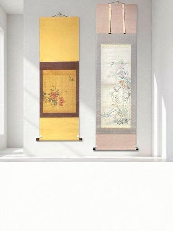 Set van 2 Japanse botanische & vogel hangende rollen: Zachte