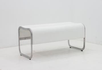 Wachtkamerzit - zitting wit, o-poot chroom - 44x94x44cm, Werkplek, Ophalen of Verzenden, Gebruikt, Overige typen
