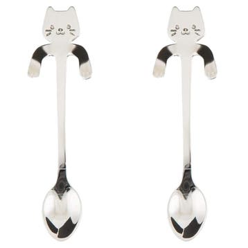 Fako Bijoux - Theelepels - Koffie Lepeltjes - Hangende Kat -, Verzenden, Nieuw