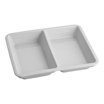 Bord porselein rechthoekig 2 vakken 23x17,5x3,5(h)cm Thermo, Verzenden, Nieuw in verpakking