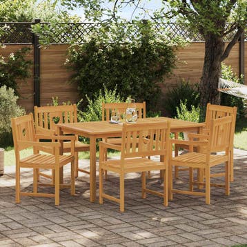 vidaXL Tuinstoelen 6 st Naturel Massief Acaciahout, Tuin en Terras, Tuinstoelen, Verzenden, Nieuw