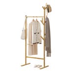 [en.casa] Bamboe kledingrek Nordreisa met kapstok 65x40x170, Verzenden, Nieuw