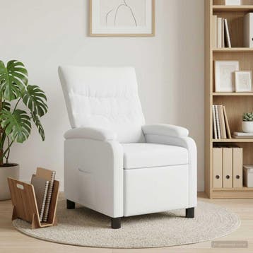 vidaXL Relaxfauteuil Wit Stof, Verzenden, Nieuw