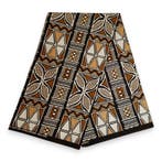 Afrikaanse print stof - Bruin en wit Bogolan Symbols - 100%, Hobby en Vrije tijd, Stoffen en Lappen, Ophalen of Verzenden, Nieuw