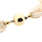 Parel collier met gouden slot (Ketting), Gebruikt, Overige kleuren, Ophalen of Verzenden, Met edelsteen