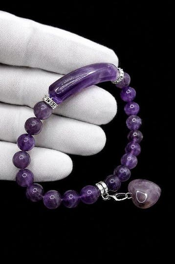 Prachtige armband van natuurlijk amethist van topkwaliteit -