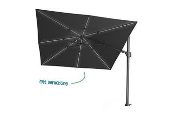 Platinum Challenger Zweefparasol T2 Premium Glow 3x3 m. -, Verzenden, Nieuw, Zweefparasol, Kantelbaar