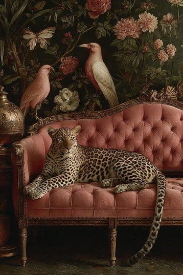 CREATIVE_HUB - Leopard relax and birds, Nieuw