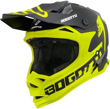 Bogotto V321 Soulcatcher Geel Zwart Crosshelm, Motoren, Kleding | Motorhelmen, Nieuw met kaartje, Overige merken, Heren, Offroadhelm