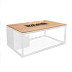 Cosi Fires Cosiloft lounge vuurtafel 120 cm wit - teak top, Verzenden, Nieuw