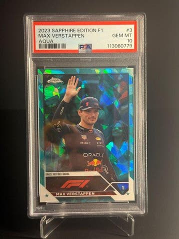 2023 Topps Chrome Max Verstappen #3 Parallel card - PSA 10 -, Verzamelen, Nieuw