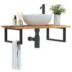 vidaXL Badkamer wandschap staal en massief acaciahout, Verzenden, Nieuw