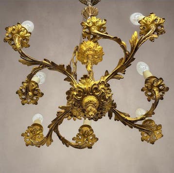 Plafondlamp - Spin in ormolu - Brons - Acht Armen, Nieuw