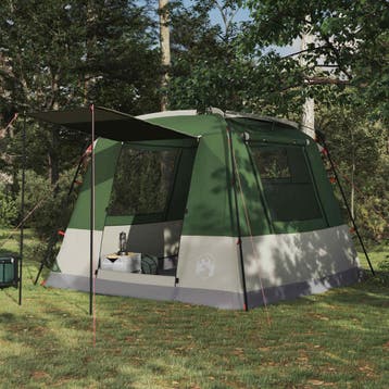 vidaXL Partytent 10-persoons Groen 185T Polyester met PU, Verzenden, Nieuw, Tot en met 2
