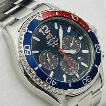 Orient - Solar Chronograph Diver Pepsi` in Japan Domestic, Nieuw