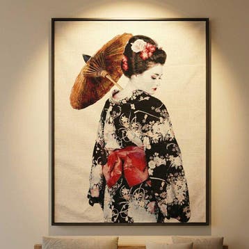 AA164 - Gobelin wandtapijt “Geisha met parasol” - Wandtapijt