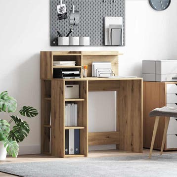 vidaXL Bureau Artisan Eiken Bewerkt hout 90 x 48 x 101,5 cm, Verzenden, Nieuw